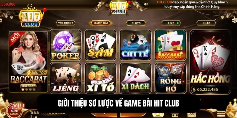Sảnh game bài đa dạng thể loại tại Hit Club