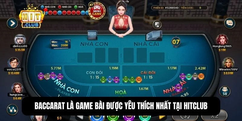 Giao diện bàn chơi Baccarat trực tuyến