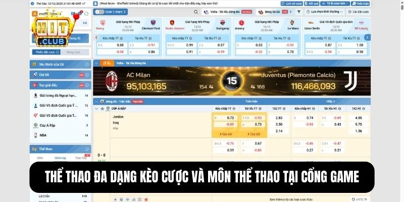 Hitclub mang đến hơn 10.000 kèo mỗi tháng