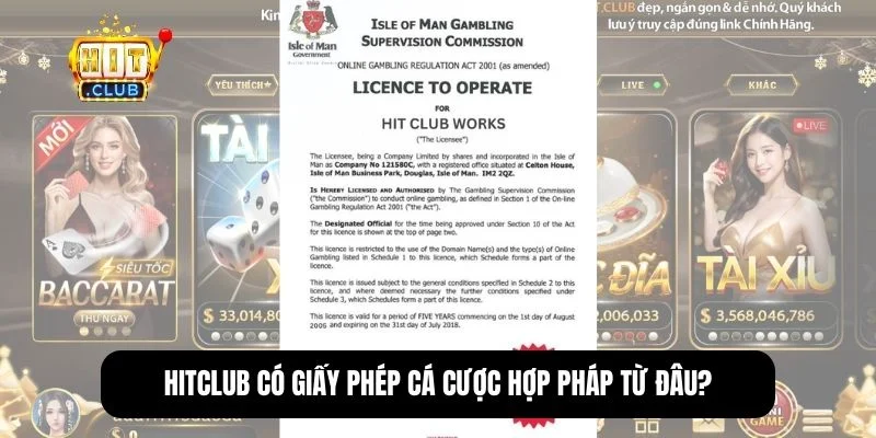 Hitclub có giấy phép cá cược hợp pháp từ đâu