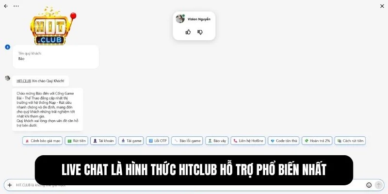 Kênh hỗ trợ trực tuyến qua Live Chat